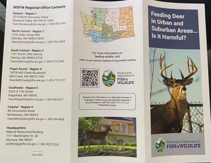  Feeding wildlife is harmful brochure.