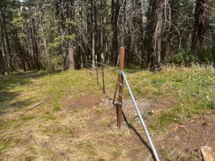 A steel stock fence