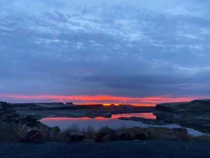 Sunrise over Soda Lake.