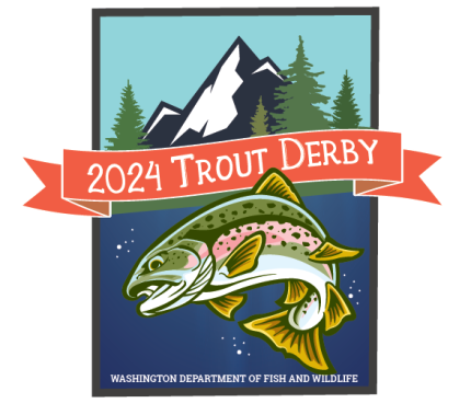 Logo for the 2024 WDFW trout derby.