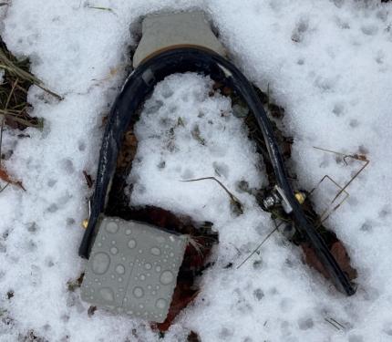 Deer GPS collar that dropped off in the snow.