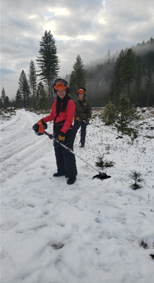   Research Scientist Devivo and Biologist Westacott also lent a hand with the thinning project.