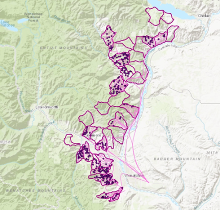 Map showing the surveyed and unsurveyed subunits for 2023 aerial deer surveys. 