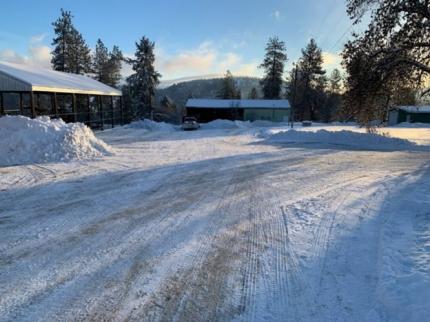 Plowing snow at Sherman Creek Wildlife Area facilities.