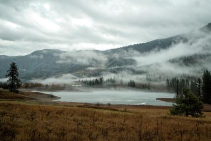 Rainy day at Conners Lake, Sinlahekin Wildlife Area.