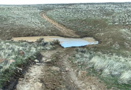 Pump House Road on Whiskey Dick Unit winter closure elk watering site. 