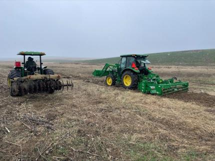 Two of the tractors demonstrated and used for training. 