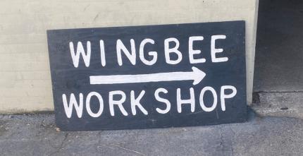 Wingbee sign with directions. 