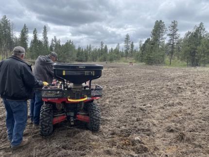 CPWMA work party planting food plots for wildlife. 