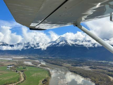 View of the beautiful Fraser Valley during the 2024 snow goose survey flight.