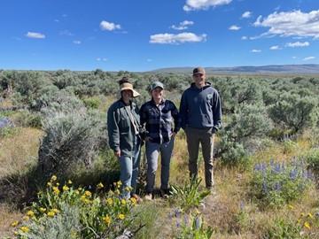 Private Lands Biologist Manderbach with Benton Conservation District staff members. 