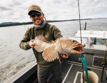 A nice lingcod caught with a jig in the San Juan Islands. 
