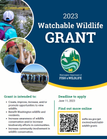 Flyer for the Watchable Wildlife Grant program