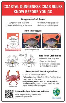 Coastal recreational crab rules sign