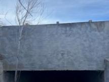 After photo of graffiti removal on a structure at the Oak Creek Wildlife Area.
