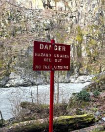 Permanent closure sign at Granite Falls Fishway, 2024