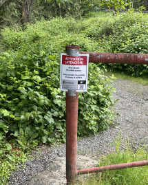 Granite Falls Fishway closure sign May 12, 2025